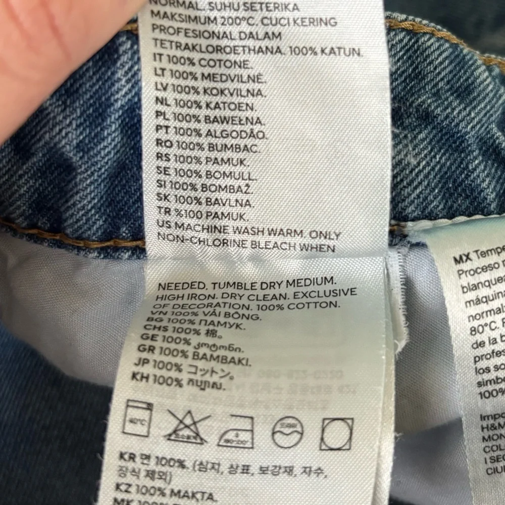 H&M Blue Distressed Wide Leg Jeans - Picture 10 of 16